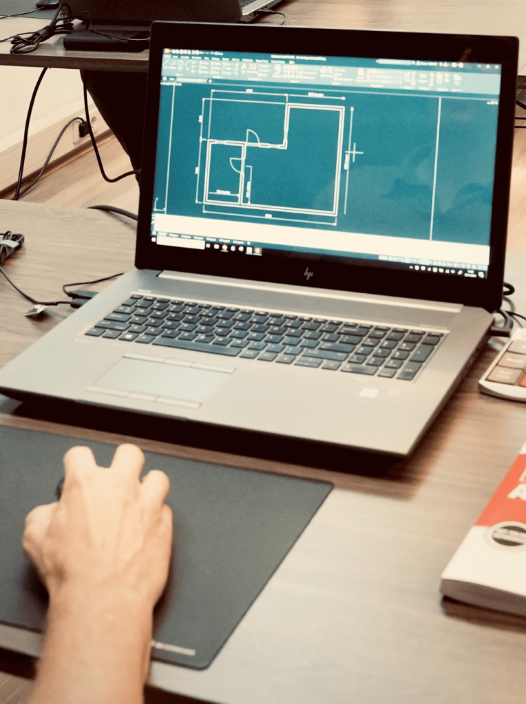AutoCAD op laptopscherm
