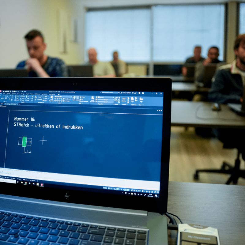 Foto genomen tijdens AutoCAD-cursus