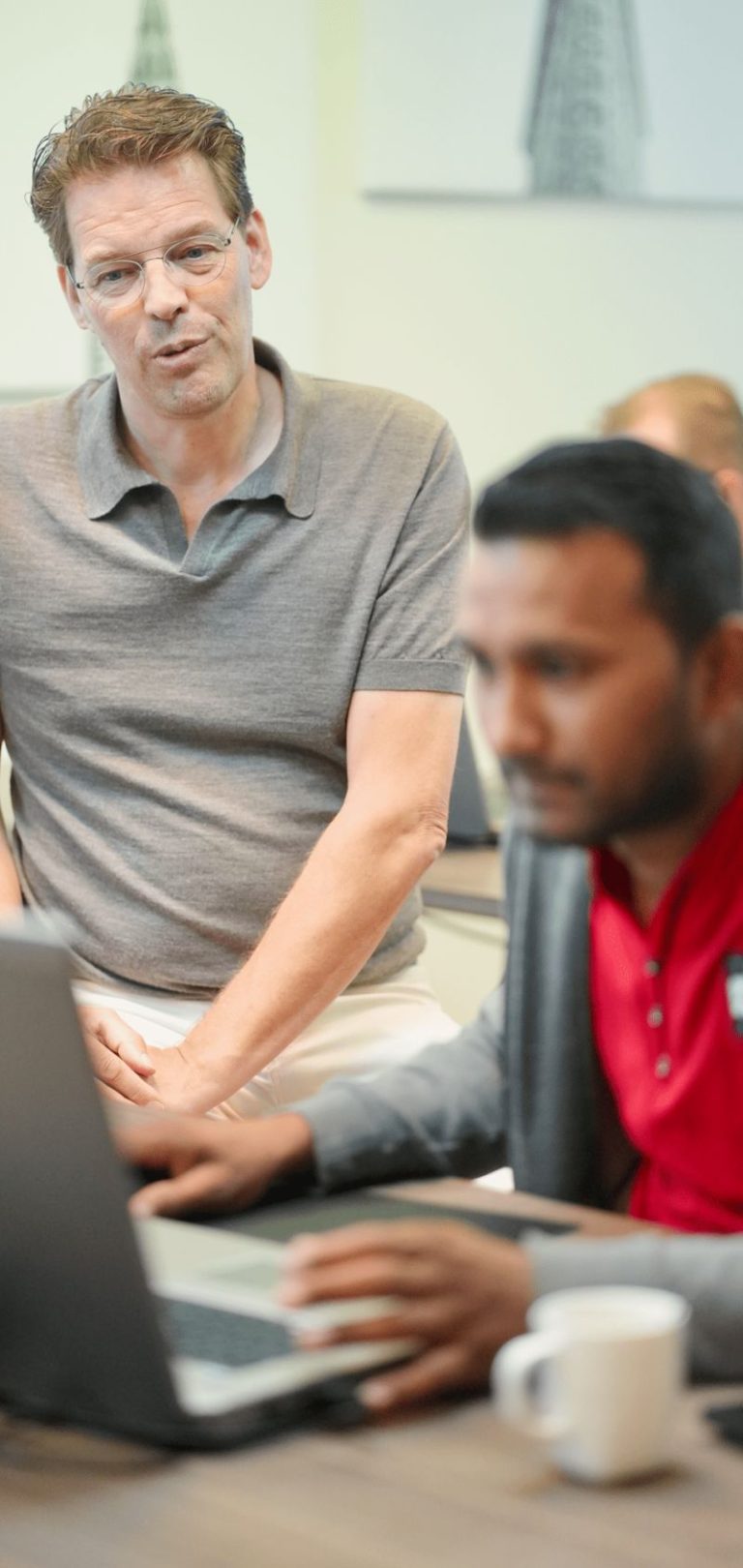 Harold tijdens AutoCAD cursus